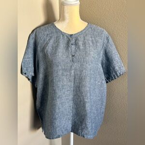 Orvis Blue linen  Casual Shirtsize XL